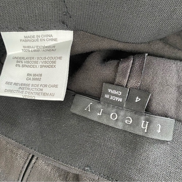 Theory Black Lamb Skinny Pants - Picture 9 of 9